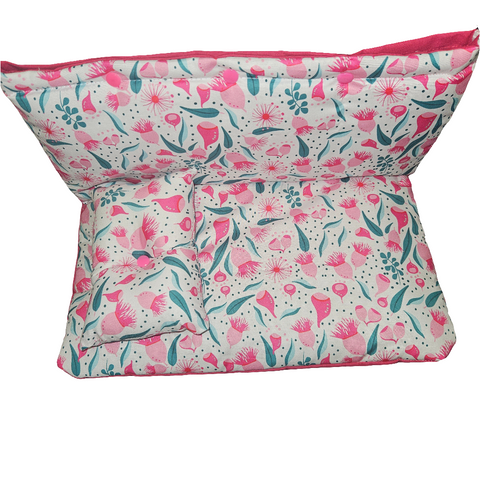 Day Bed Cover + Pillow Cotton (Pink Flowers)